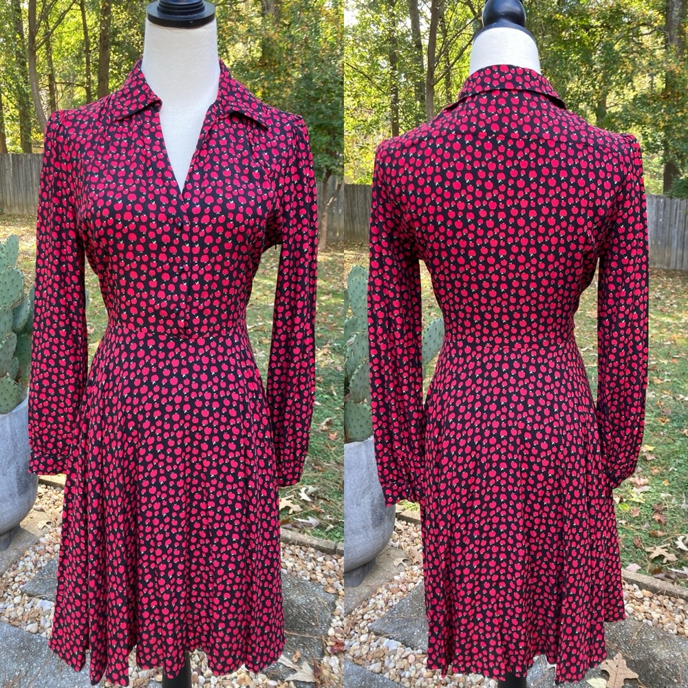 Women's Tatiana & Natouchi 1950s Vintage Style Apple Print Novelty Dress